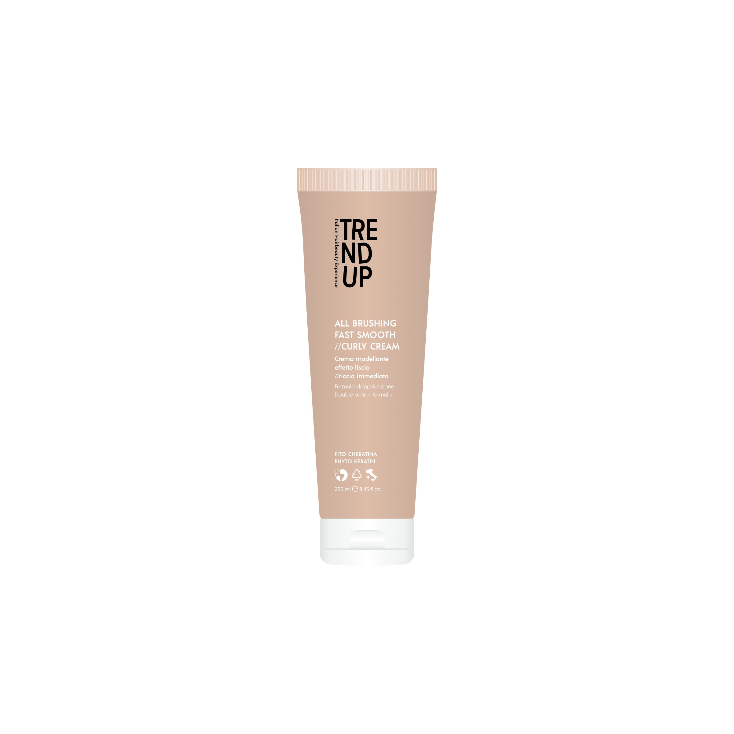 Tub of edelstein Trend up all brushing hair cream on a white background