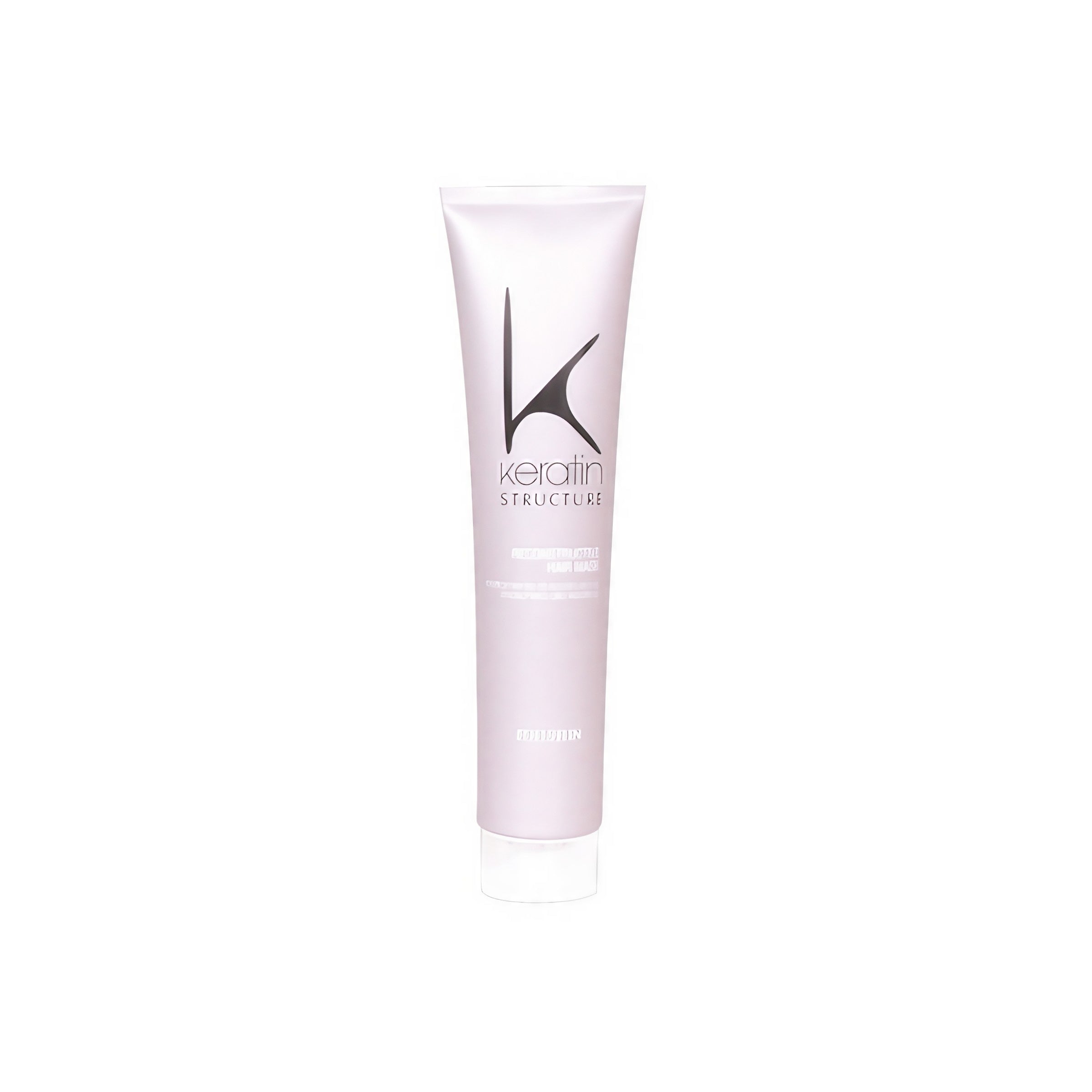 A tube of Reconstructive Mask hair care product by Edelstein, predominantly pink in color.