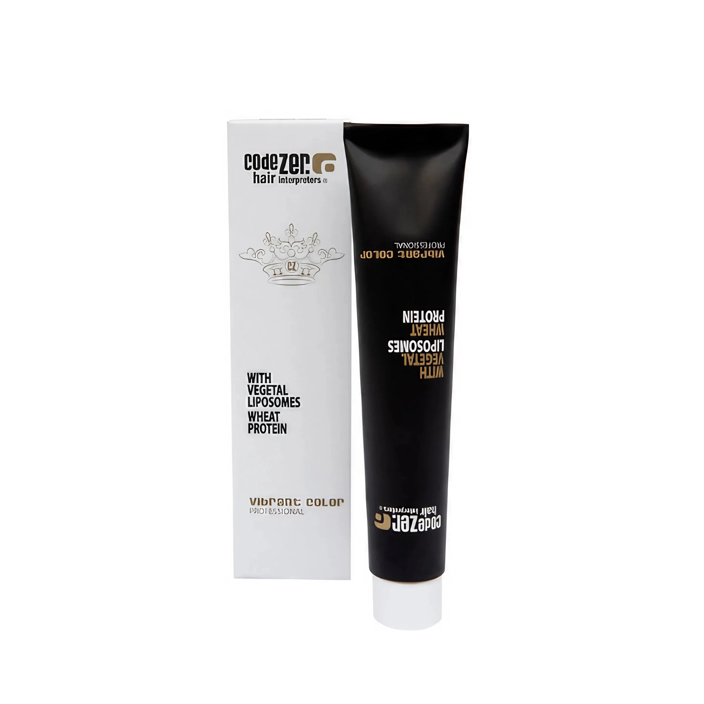 CodeZero Haarfarbe Tube und Verpackung, professionelle Vibrant Color, Weizenprotein, vegane Liposomen