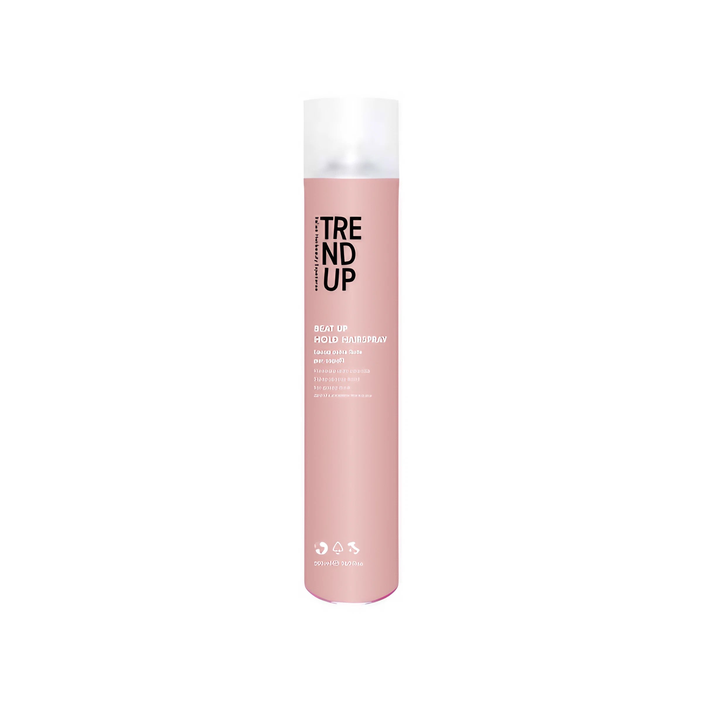 A pink spray bottle labeled 'Beat Up Hold Hairspray' from the brand Edelstein, designed for hair styling and volume.